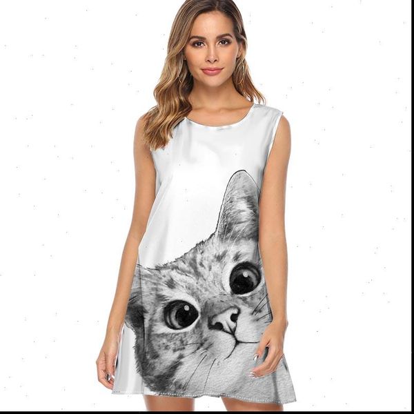 cute cat print summer dress 2021 new fashion women casual loose a line chiffon dress boho style mini beach dresses, Black;gray
cute cat print summer dress 2021 new fashion women casual loose a line chiffon dress boho style mini beach dresses, Black;gray