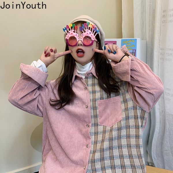 women's blouses & shirts joinyouth women korean plaid patchwork loose turn dawn collar 2021 spring fashion clothing female 480, White
women's blouses & shirts joinyouth women korean plaid patchwork loose turn dawn collar 2021 spring fashion clothing female 480, White