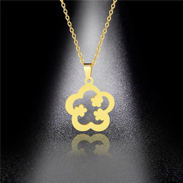 pendant necklaces simple small fresh flower shape in the furnace gold stainless steel necklace clavicle chain neck, Silver
pendant necklaces simple small fresh flower shape in the furnace gold stainless steel necklace clavicle chain neck, Silver