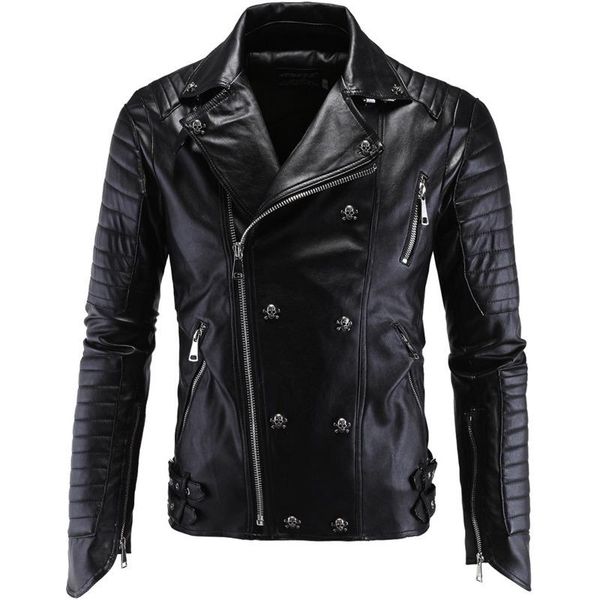 men's fur & faux mens motorcycle multi zipper splicing pu men leather coat fashion jacket outerwear coats, Black
men's fur & faux mens motorcycle multi zipper splicing pu men leather coat fashion jacket outerwear coats, Black
