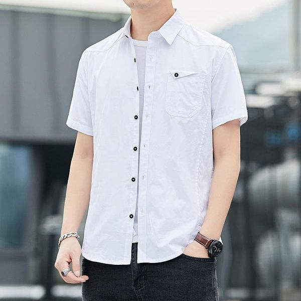 men's casual shirts 2021 thin short sleeve shirt summer clothes korean fashion tooling coat white men, White;black
men's casual shirts 2021 thin short sleeve shirt summer clothes korean fashion tooling coat white men, White;black