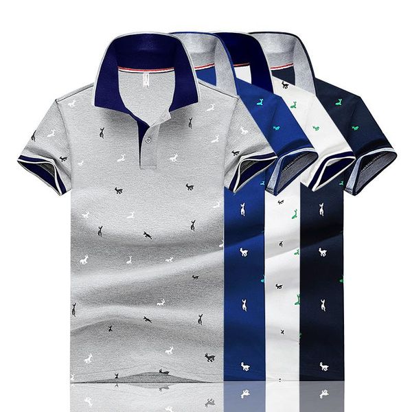 men's polos 2021 summer style deer print shirt pique cotton short-sleeved casual breathable lapel, White;black
men's polos 2021 summer style deer print shirt pique cotton short-sleeved casual breathable lapel, White;black