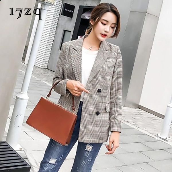 women's suits & blazers 17zq 2021 fashion plaid suit jacket spring autumn leisure long sleeve double breasted s9623#, White;black
women's suits & blazers 17zq 2021 fashion plaid suit jacket spring autumn leisure long sleeve double breasted s9623#, White;black