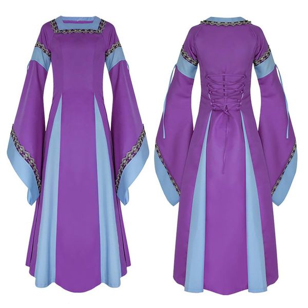 casual dresses women medieval-vintage gothiced court dress two color patchwork trumpet sleeve lady elegant costume vestido ropa muj, Black;gray
casual dresses women medieval-vintage gothiced court dress two color patchwork trumpet sleeve lady elegant costume vestido ropa muj, Black;gray