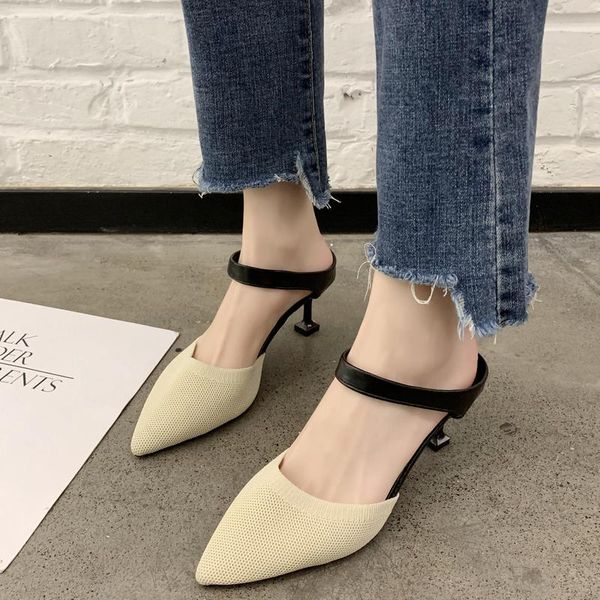 slippers cm knit high heel women shoes 2021 fashion pointed toe pumps breathable mules outside, Black
slippers cm knit high heel women shoes 2021 fashion pointed toe pumps breathable mules outside, Black