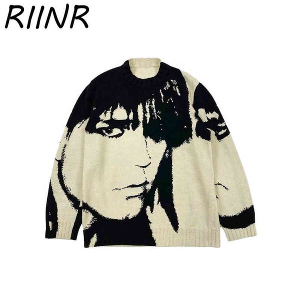 riinr new mens autumn winter fashion trend round neck japane street sweater youth loose casual black and white men, White;black
riinr new mens autumn winter fashion trend round neck japane street sweater youth loose casual black and white men, White;black