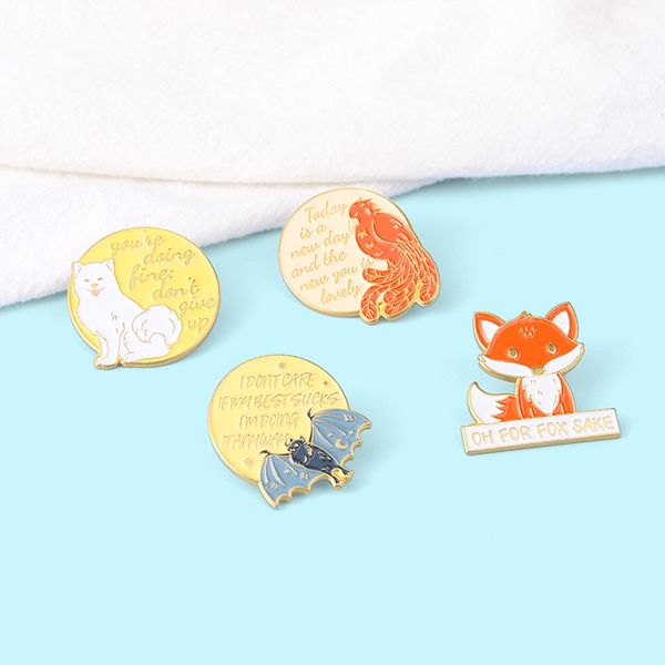 creative cartoon animal brooches set 4pcs cute fox bird bat alloy letter design enamel paint badges for girls lapel pins shirt jewelry gift, Gray
creative cartoon animal brooches set 4pcs cute fox bird bat alloy letter design enamel paint badges for girls lapel pins shirt jewelry gift, Gray