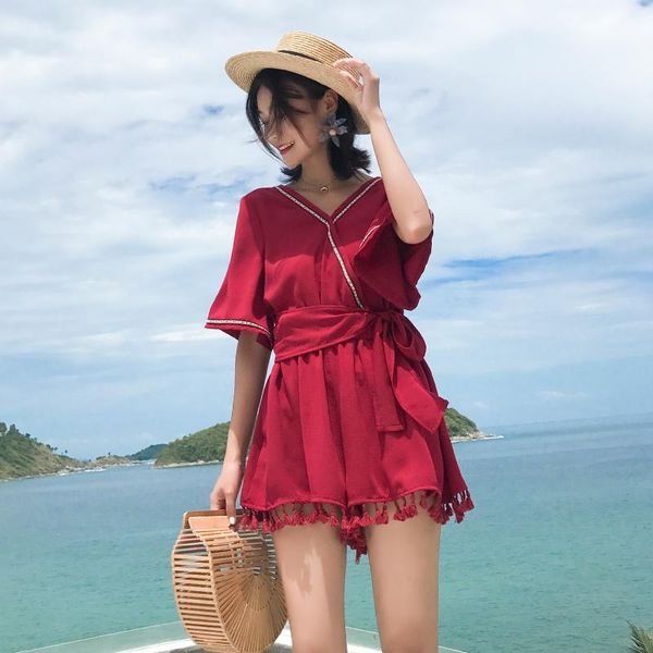 women's jumpsuits & rompers fashion women arrival casual summer comfortable jumpsuit vintage temperament backless v-neck bow cute plays, Black;white
women's jumpsuits & rompers fashion women arrival casual summer comfortable jumpsuit vintage temperament backless v-neck bow cute plays, Black;white