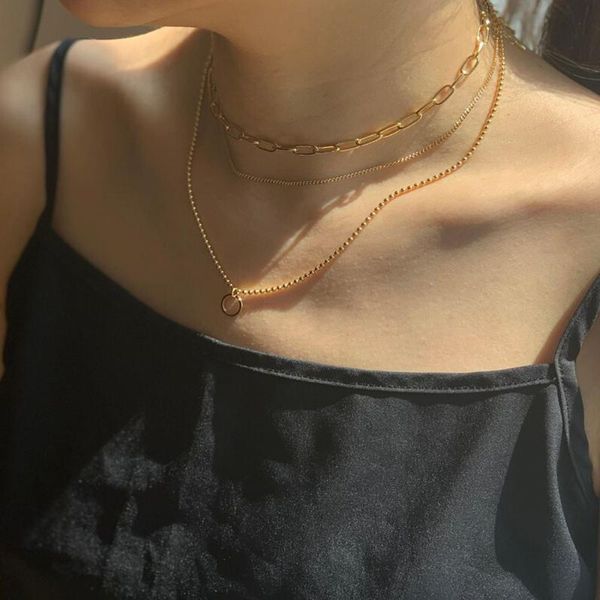 chains fashion personality lady necklace creative retro simple metal ring pendant multi-layer clavicle chain 2021 trend party gift, Silver
chains fashion personality lady necklace creative retro simple metal ring pendant multi-layer clavicle chain 2021 trend party gift, Silver