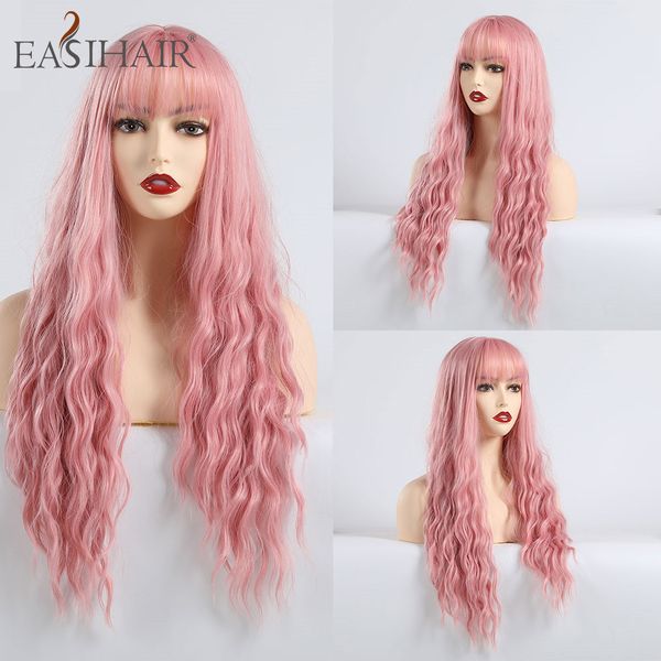 long wave pink cosplay wigs with bangs synthetic wigs for black white women colorful fiber hair wigs high temperaturefactory direct
long wave pink cosplay wigs with bangs synthetic wigs for black white women colorful fiber hair wigs high temperaturefactory direct