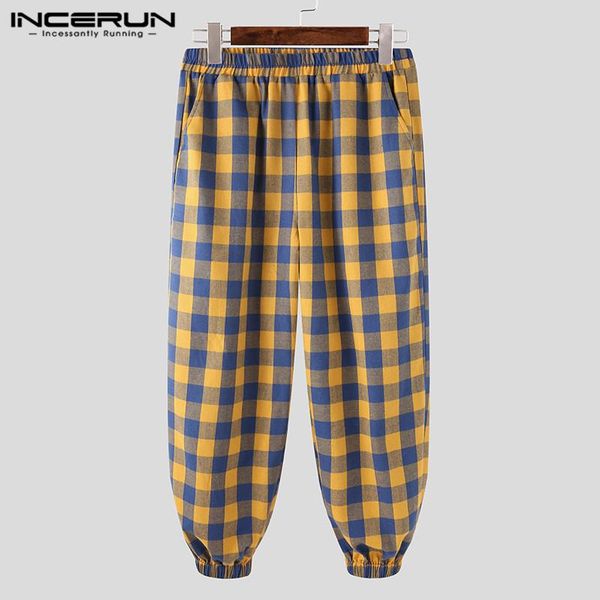 men's pants fashion plaid men casual elastic waist joggers streetwear loose pockets leisure trousers harem s-5xl incerun, Black
men's pants fashion plaid men casual elastic waist joggers streetwear loose pockets leisure trousers harem s-5xl incerun, Black