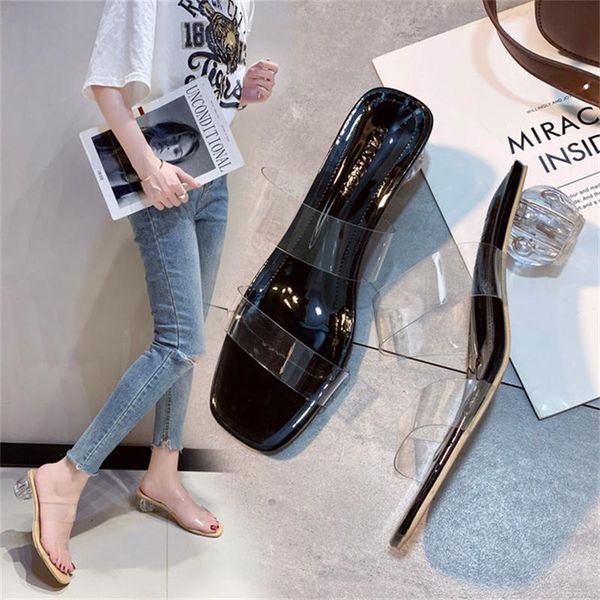 slippers women's shoes 2021 summer transparent thick heel half drag high heels temperament net red wild, Black
slippers women's shoes 2021 summer transparent thick heel half drag high heels temperament net red wild, Black