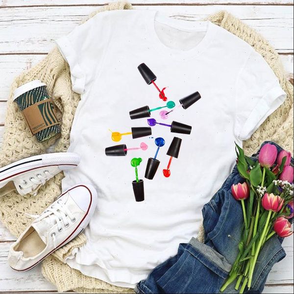 women graphic 3d make up beauty 90s fashion finger nail summer t shirt lady womens clothing clothes tee female t shirt, White
women graphic 3d make up beauty 90s fashion finger nail summer t shirt lady womens clothing clothes tee female t shirt, White