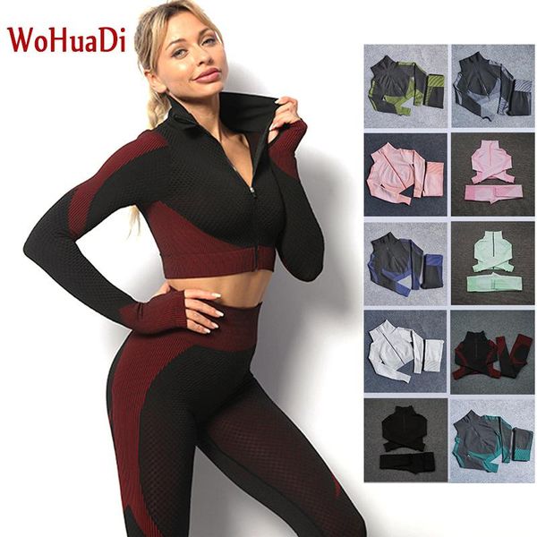 yoga outfit wohuadi 2-piece set women clothes sportswear sets female gym wear suit fitness sports zipper shirt/bra/high waist leggings
yoga outfit wohuadi 2-piece set women clothes sportswear sets female gym wear suit fitness sports zipper shirt/bra/high waist leggings