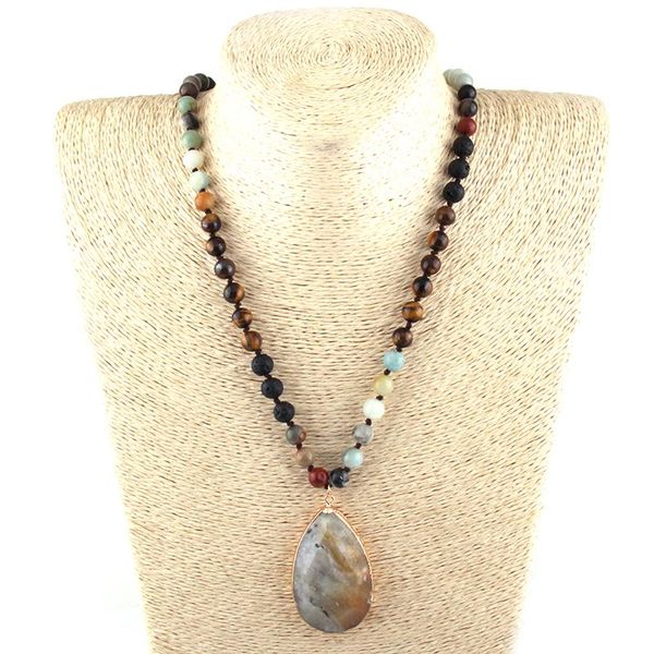 pendant necklaces moodpc fashion semi precious stones long knotted stone drop, Silver
pendant necklaces moodpc fashion semi precious stones long knotted stone drop, Silver