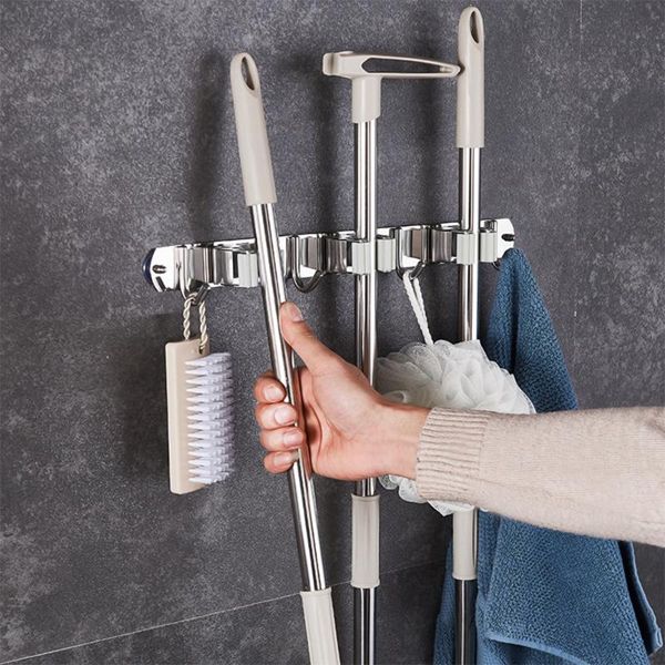 wall mounted mop organizer holder brush broom hanger home storage rack bathroom suction hanging pipe hooks household tools
wall mounted mop organizer holder brush broom hanger home storage rack bathroom suction hanging pipe hooks household tools