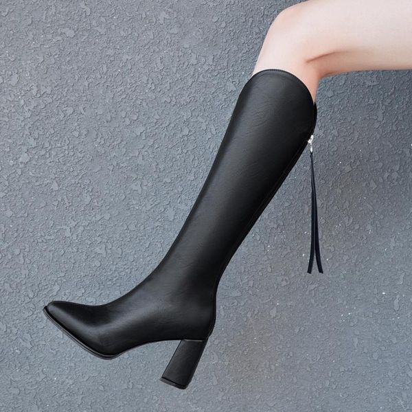 boots woman white platform botas zapatos de mujer women winter knee high fringe side zipper thick heels long, Black
boots woman white platform botas zapatos de mujer women winter knee high fringe side zipper thick heels long, Black