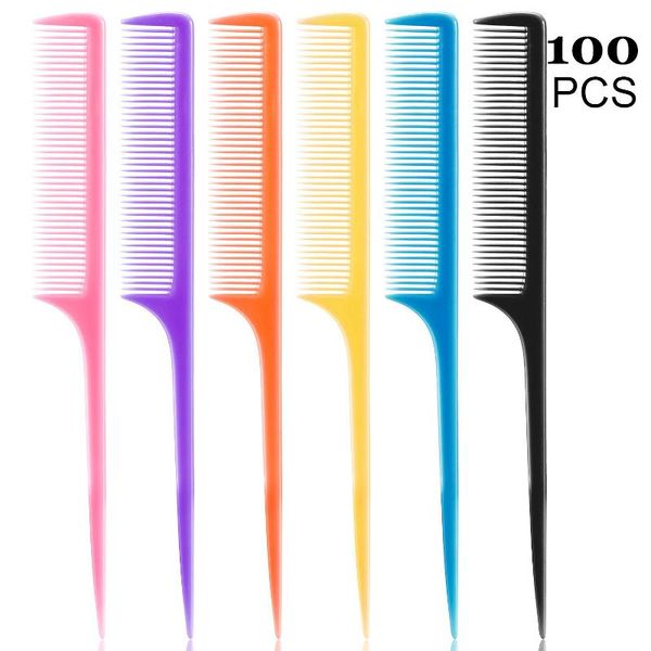 hair brushes 100pcs plastic rat tail combs pin teasing carbon comb 8.5 inch styling with thin and long handle assorted colors, Silver
hair brushes 100pcs plastic rat tail combs pin teasing carbon comb 8.5 inch styling with thin and long handle assorted colors, Silver