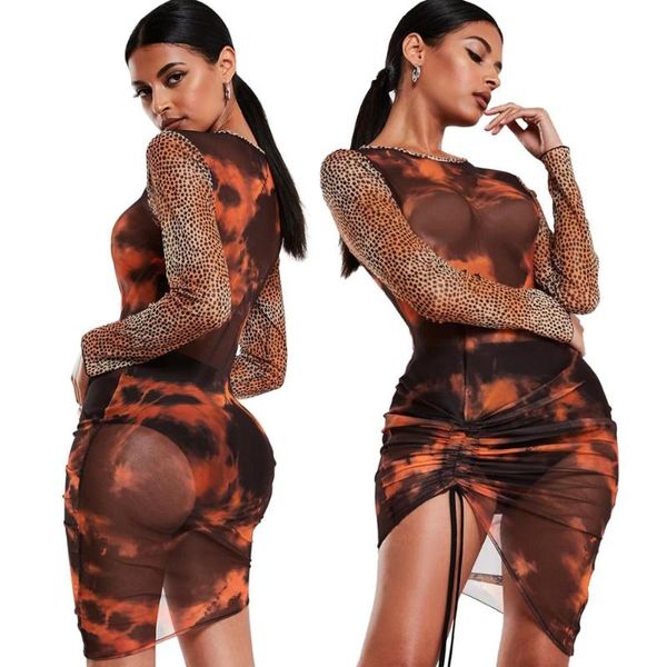 casual dresses women fashionable sheer mesh o neck leopard print long sleeve bodycon club party beach wear mini sheath, Black;gray
casual dresses women fashionable sheer mesh o neck leopard print long sleeve bodycon club party beach wear mini sheath, Black;gray
