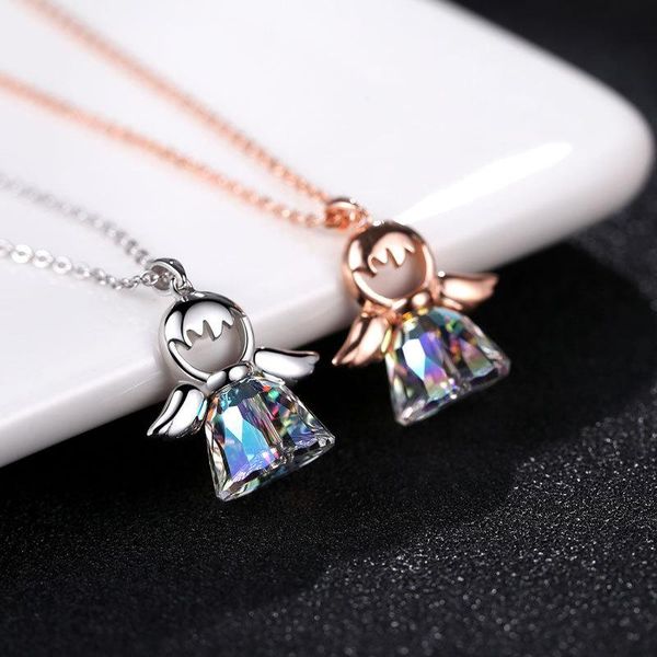 pendant necklaces s925 metal austrian crystal angel initial necklace female fashion accessories skirt, Silver
pendant necklaces s925 metal austrian crystal angel initial necklace female fashion accessories skirt, Silver