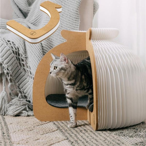 foldable paper cat house portable eco-friendly wooden pet bed indoor kitty cattery 
foldable paper cat house portable eco-friendly wooden pet bed indoor kitty cattery