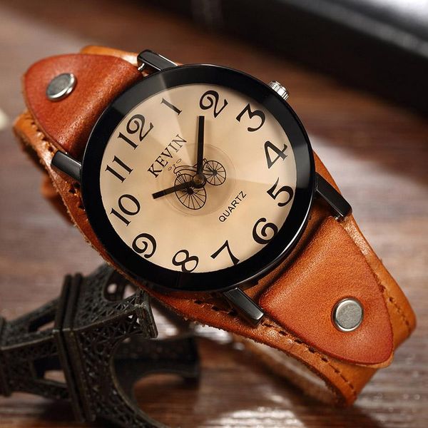 wristwatches relojes hombre vintage kevin mens watches genuine leather quartz wristwatch bicycle arabic numerals dial relogio masculino, Slivery;brown
wristwatches relojes hombre vintage kevin mens watches genuine leather quartz wristwatch bicycle arabic numerals dial relogio masculino, Slivery;brown