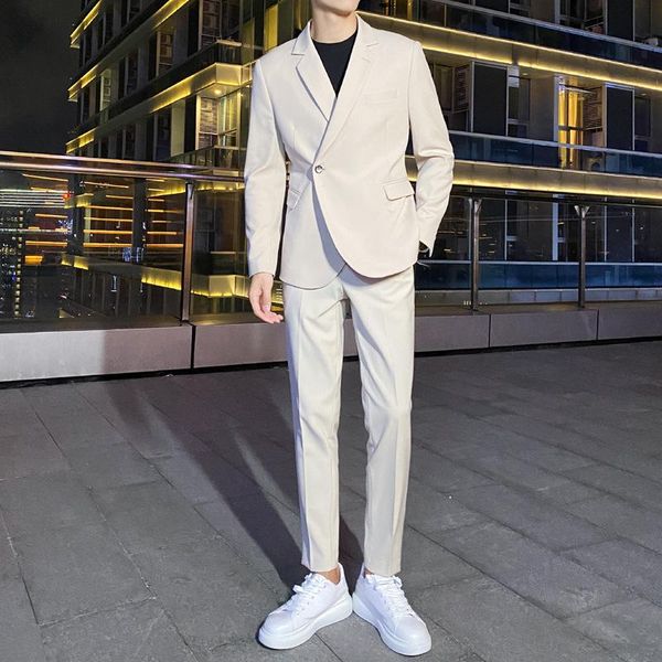 men's suits & blazers oimg two-piece suit lightly cooked wind korean style slim casual, White;black
men's suits & blazers oimg two-piece suit lightly cooked wind korean style slim casual, White;black