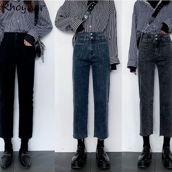 women's jeans women pockets button simple washed korean version casual all-match high waist streetwear students fashion daily spring, Blue
women's jeans women pockets button simple washed korean version casual all-match high waist streetwear students fashion daily spring, Blue