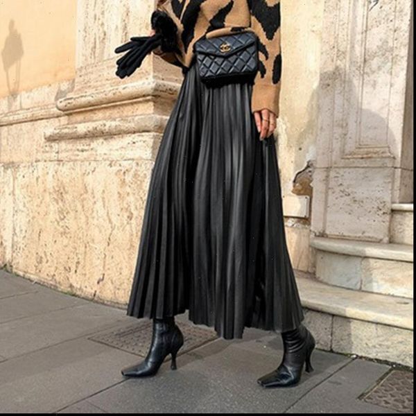 faux leather pleated skirts womens winter fashion solid high waist solid big swing simplicity casual long skirt, Black
faux leather pleated skirts womens winter fashion solid high waist solid big swing simplicity casual long skirt, Black