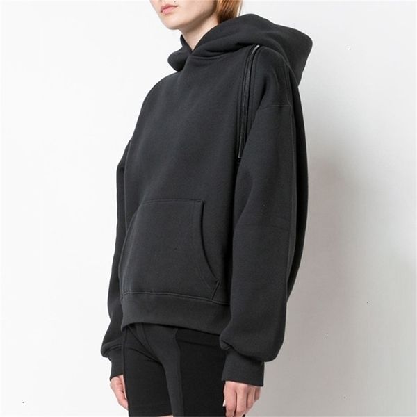 twotwinstyle casual loose women's sweatshirts hooded long sleeve zipper backless off shoulder sweatshirt for female fashion 201208, Black
twotwinstyle casual loose women's sweatshirts hooded long sleeve zipper backless off shoulder sweatshirt for female fashion 201208, Black
