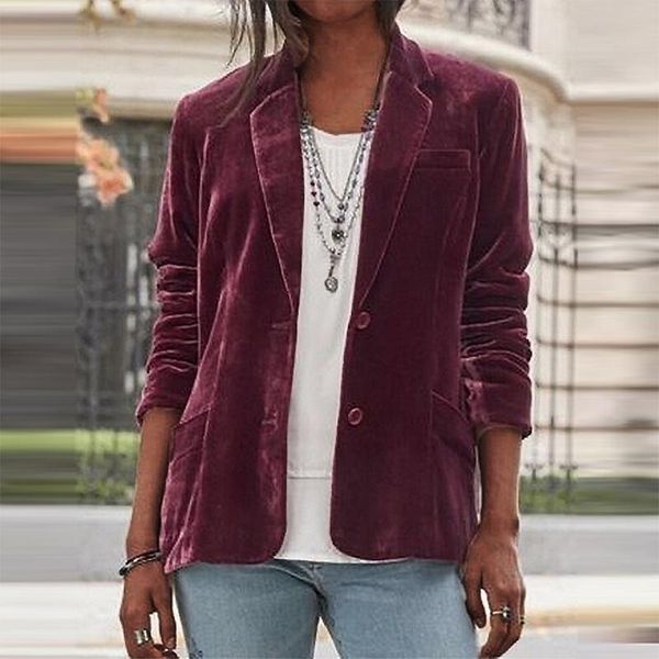women's suits & blazers 2021 fashion office lady party golden velvet small suit jacket autumn women slim solid color long sleeve blazer, White;black
women's suits & blazers 2021 fashion office lady party golden velvet small suit jacket autumn women slim solid color long sleeve blazer, White;black