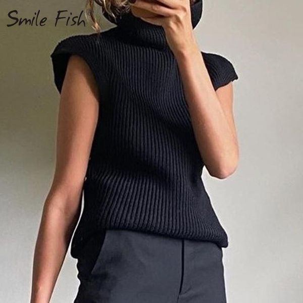 women's sweaters fashion women autumn winter sleeveless o-neck black white warm pullovers 2021 solid turtleneck knitted g2105, White;black
women's sweaters fashion women autumn winter sleeveless o-neck black white warm pullovers 2021 solid turtleneck knitted g2105, White;black