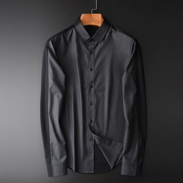 men's casual shirts contrast color mens luxury silk fabrics long sleeve dress plus size 4xl slim business man shirt, White;black
men's casual shirts contrast color mens luxury silk fabrics long sleeve dress plus size 4xl slim business man shirt, White;black