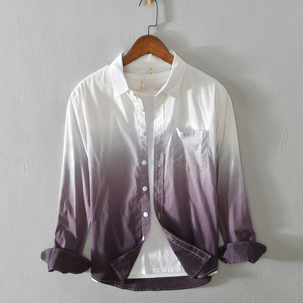 2021 new gradiente de manga longa outono e primavera algodo masculina marca camisas casuais para moda confortvel camisa dos homens 01ba, White