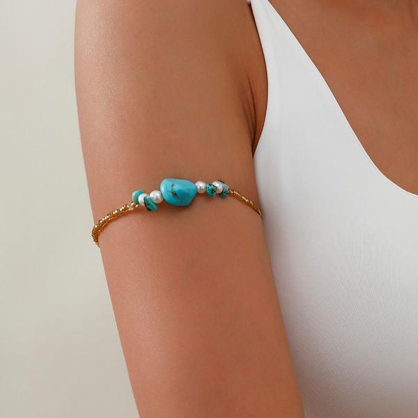 beaded, strands shixin summer pearl turquoise beaded bracelet for women arm jewelry fashion female gold color bead, Black
beaded, strands shixin summer pearl turquoise beaded bracelet for women arm jewelry fashion female gold color bead, Black