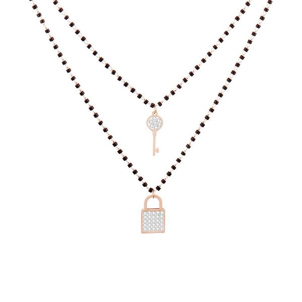 pendant necklaces key padlock necklace for women double layer crystal beaded chain lock stainless steel jewelry party accessory, Silver
pendant necklaces key padlock necklace for women double layer crystal beaded chain lock stainless steel jewelry party accessory, Silver