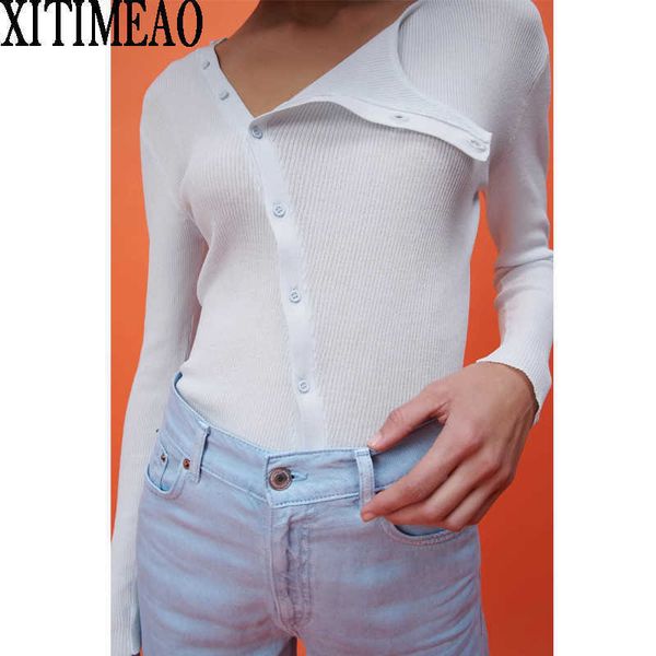 za irregular design long sleeve t shirt women slim spring autumn street tshirt streetwear short xitimeao 210604, White
za irregular design long sleeve t shirt women slim spring autumn street tshirt streetwear short xitimeao 210604, White