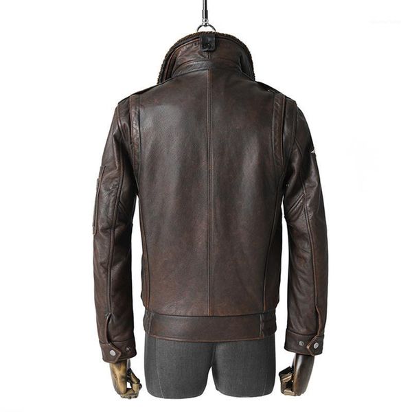 men's leather & faux 2021 vintage brown military style genuine pilot jacket plus size 5xl real natural cowhide slim fit aviation coat, Black
men's leather & faux 2021 vintage brown military style genuine pilot jacket plus size 5xl real natural cowhide slim fit aviation coat, Black
