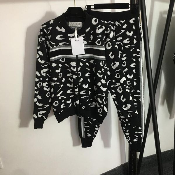fashion sport two piece pants classic leopard designer lady knit suit set outdoor breathable zipper cardigan sets, White
fashion sport two piece pants classic leopard designer lady knit suit set outdoor breathable zipper cardigan sets, White