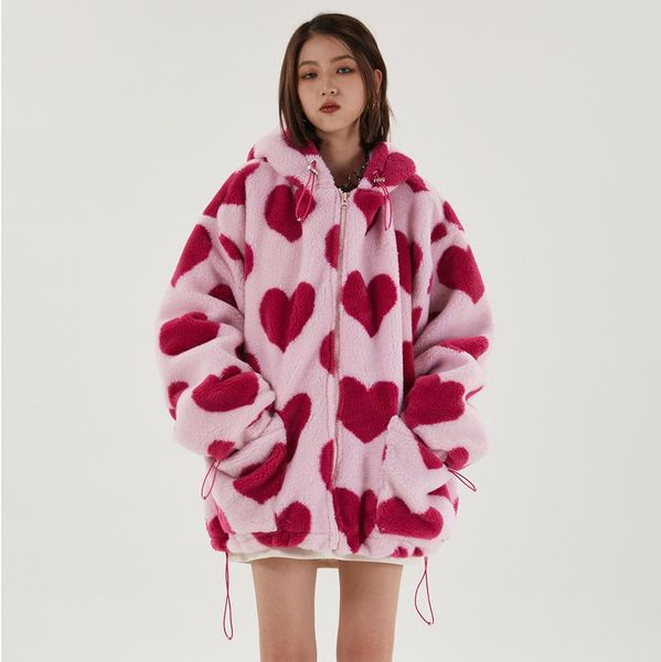 women's hoodies & sweatshirts cute heart-shaped print lambswool winter jacket men drawstring pockets zipper hooded high street warm cou, Black
women's hoodies & sweatshirts cute heart-shaped print lambswool winter jacket men drawstring pockets zipper hooded high street warm cou, Black