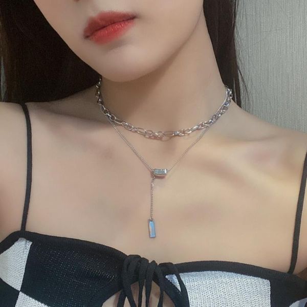 chains retro fashion hip-hop temperament contracted and fashionable charm women double cascade to wear necklace rectangle, Silver
chains retro fashion hip-hop temperament contracted and fashionable charm women double cascade to wear necklace rectangle, Silver
