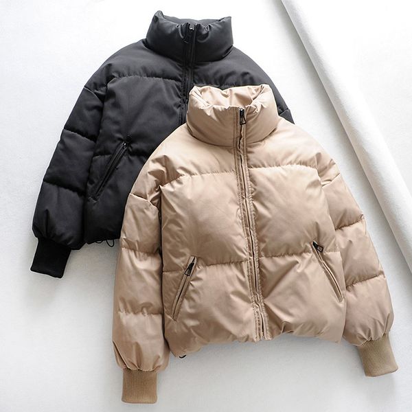 2021 new autumn winter stand collar zipper short cotton coat loose thick warm snow parka casual female black jacket outwear lrsd
2021 new autumn winter stand collar zipper short cotton coat loose thick warm snow parka casual female black jacket outwear lrsd