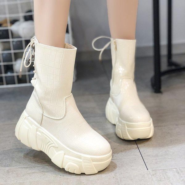 boots fashion round toe lace up platform socks solid color patent leather harness zapatillas mujer 2021, Black
boots fashion round toe lace up platform socks solid color patent leather harness zapatillas mujer 2021, Black