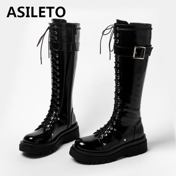 boots asileto women knee high riding knight buckle lace up rivet chunky platform military combat motorcycle long 43, Black
boots asileto women knee high riding knight buckle lace up rivet chunky platform military combat motorcycle long 43, Black