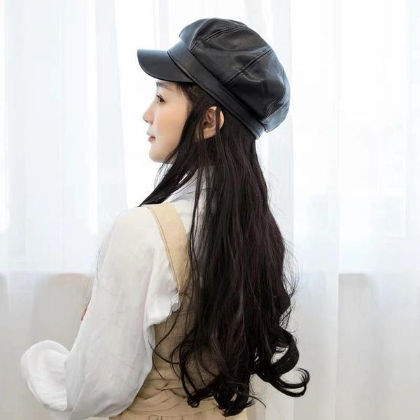 beanie/skull caps pu leather hat stitching wig peaked cap ladies autumn and winter warm octagonal long hair casual sun beanie, Blue;gray
beanie/skull caps pu leather hat stitching wig peaked cap ladies autumn and winter warm octagonal long hair casual sun beanie, Blue;gray