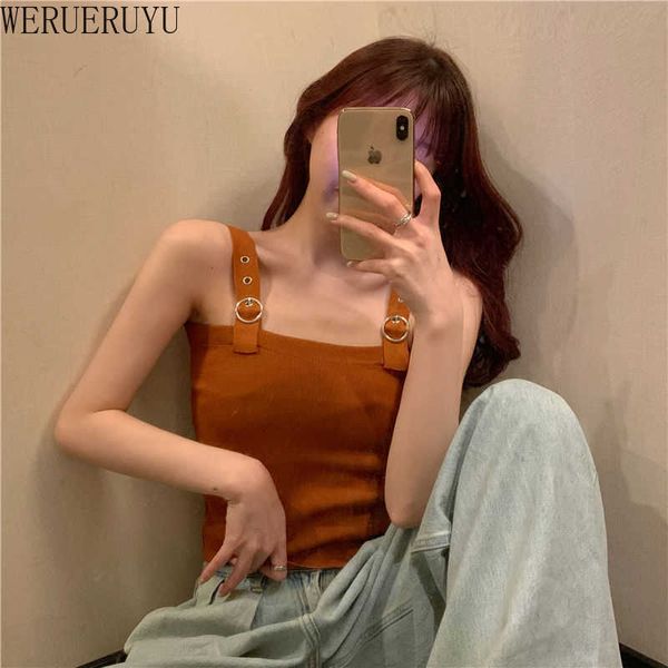 werueruyu women camisole fashion wild solid color sling tank summer button v-neck kniit vest 210608, White
werueruyu women camisole fashion wild solid color sling tank summer button v-neck kniit vest 210608, White