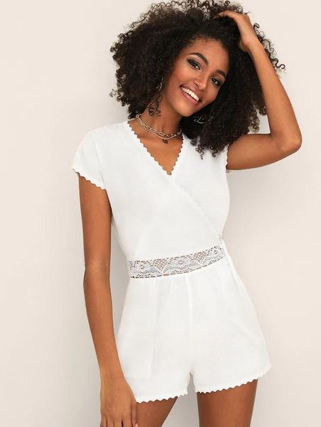 women's jumpsuits & rompers europe united states fashion foreign trade women white jumper style lace stitching short pants v neck, Black;white
women's jumpsuits & rompers europe united states fashion foreign trade women white jumper style lace stitching short pants v neck, Black;white