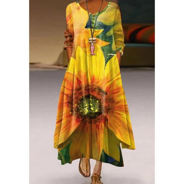 casual dresses 3d print sunflowers elegant ladies dress high waist long sleeve women fashion v-neck flowers boho beachwear party, Black;gray
casual dresses 3d print sunflowers elegant ladies dress high waist long sleeve women fashion v-neck flowers boho beachwear party, Black;gray
