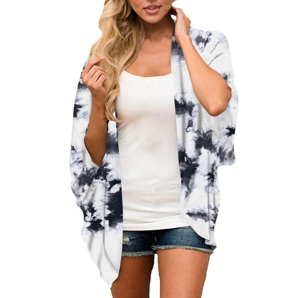women's swimwear swim cover-ups 1/2 sleeve floral print beach chiffon loose kimono cardigan capes casual sun protection blouse, White;black
women's swimwear swim cover-ups 1/2 sleeve floral print beach chiffon loose kimono cardigan capes casual sun protection blouse, White;black