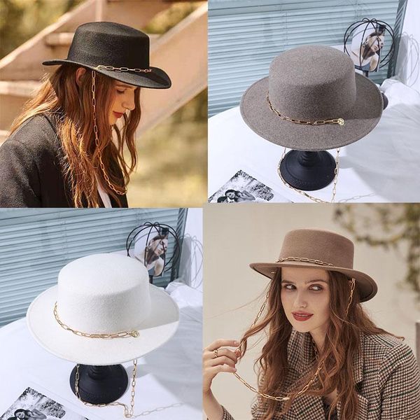 wide brim hats fedora hat women wool100% luxury chapeu homem panama 2021autumn winter size 55-58cm, Blue;gray
wide brim hats fedora hat women wool100% luxury chapeu homem panama 2021autumn winter size 55-58cm, Blue;gray